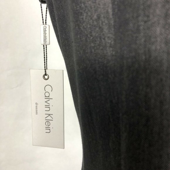 CALVIN KLEIN Zip Front Sheath Dress Pockets Grey 6 - Picture 7 of 7